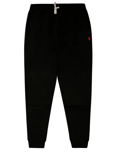 Polo Ralph Lauren Logo Embroidered Sweatpants For Kids In Black