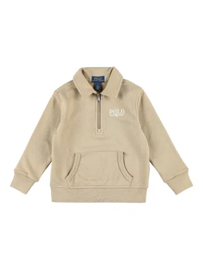 Polo Ralph Lauren Kids' Logo-embroidered Sweatshirt In Brown