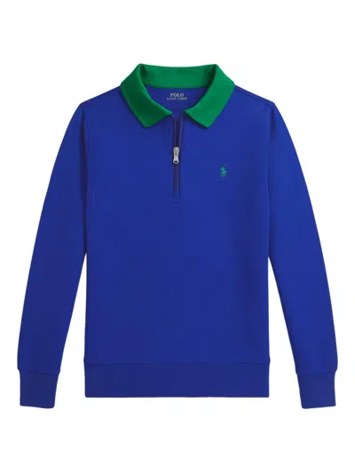 Polo Ralph Lauren Kids' Sweatshirt Mit Logo-stickerei In Blue