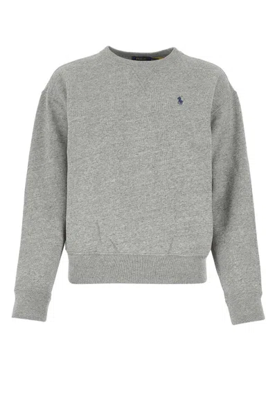 Polo Ralph Lauren Logo Embroidered Sweatshirt  In Grey
