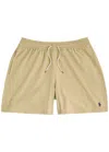 Polo Ralph Lauren Beige Solid Color Mid-trunk Swim Trunks In Beige