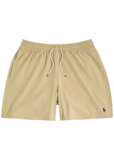 Polo Ralph Lauren Beige Solid Color Mid-trunk Swim Trunks