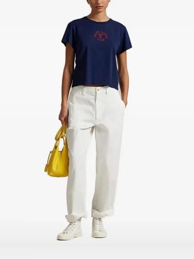 Polo Ralph Lauren Logo-embroidered T-shirt In Blue