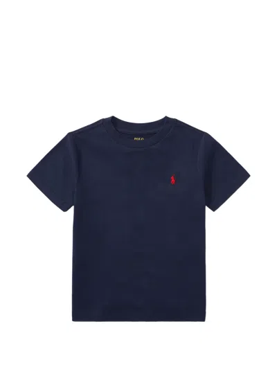 Polo Ralph Lauren Kids' Logo-embroidered T-shirt In Blue