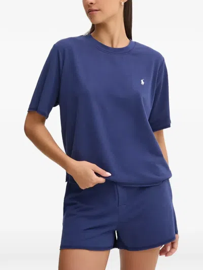 Polo Ralph Lauren Logo-embroidered T-shirt In Blue