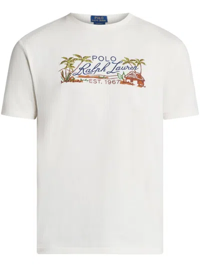 Polo Ralph Lauren Logo-embroidered T-shirt In White
