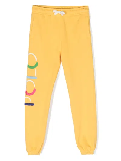 Polo Ralph Lauren Kids' Logo-embroidered Tapered Track Pants In Yellow