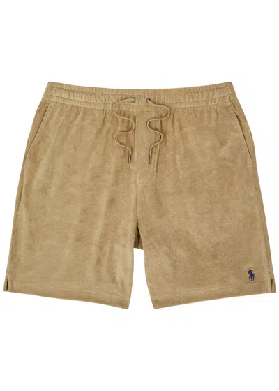 Polo Ralph Lauren Logo-embroidered Terry Shorts In Beige