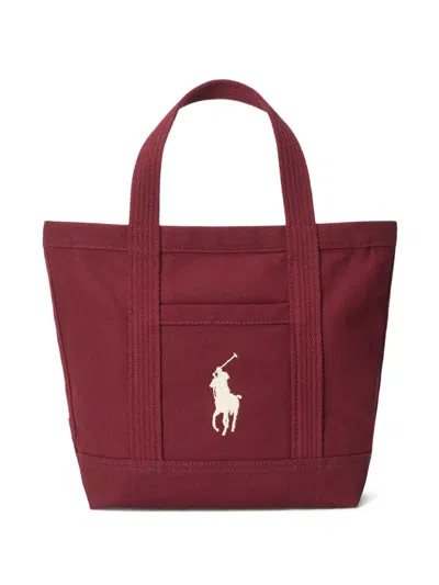 Polo Ralph Lauren Logo-embroidered Tote Bag In Red