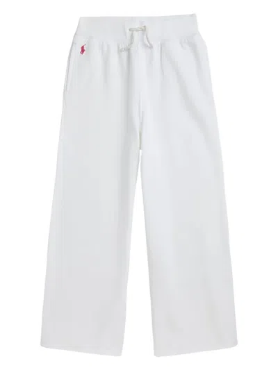 Polo Ralph Lauren Kids' Logo-embroidered Tracksuit Bottoms In White