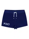 Polo Ralph Lauren Logo-embroidered Velour Shorts In Blue