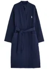 Polo Ralph Lauren Logo-embroidered Waffle-knit Cotton Robe In Navy