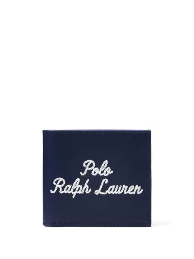 Polo Ralph Lauren Logo-embroidered Wallet In Blue