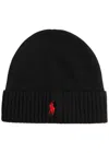 Polo Ralph Lauren Logo-embroidered Wool Beanie In Black