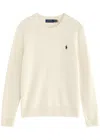 Polo Ralph Lauren Logo-embroidered Wool-blend Jumper In Cream