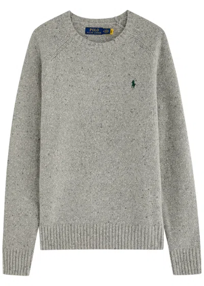 Polo Ralph Lauren Logo-embroidered Wool-blend Jumper In Grey