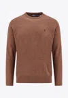Polo Ralph Lauren Regular Fit Responsible Wool Sweater With Embroidered Logo In Brown