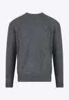 Polo Ralph Lauren Logo-embroidered Wool Sweater In Gray