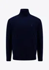 Polo Ralph Lauren Long Sleeve Turtle Neck Pullover In Blue