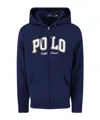 Polo Ralph Lauren Navy Blue Zip-up Hoodie With Iconic Logo Detail In Blue