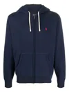 Polo Ralph Lauren Zip-up Hooded Sweatshirt In Cotton-polyester Blend In Black