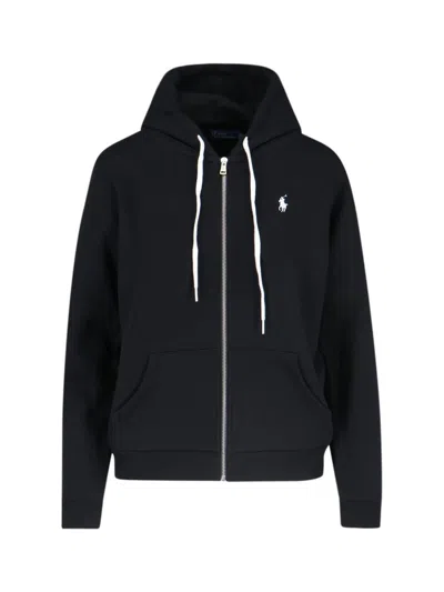 Polo Ralph Lauren Logo Zip Sweatshirt In Black