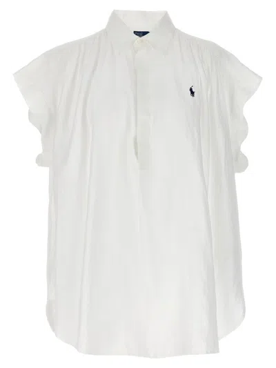 Polo Ralph Lauren Polo Pony Linen Blouse In White