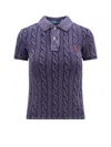 Polo Ralph Lauren Purple Polo Pony Short Sleeve Shirt In Cotton Woman In Blue