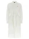 Polo Ralph Lauren Linen Shirt Dress With Long Sleeves And Waist Tie In White