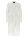 Polo Ralph Lauren Linen Shirt Dress With Long Sleeves And Waist Tie In White