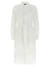 Polo Ralph Lauren Linen Shirt Dress With Long Sleeves And Waist Tie In White