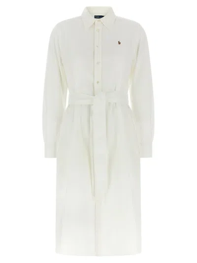 POLO RALPH LAUREN LOGO EMBROIDERY CHEMISIER DRESS