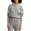 Polo Ralph Lauren Logo Embroidery Cotton Blend Sweatshirt In Dark Vintage Heather
