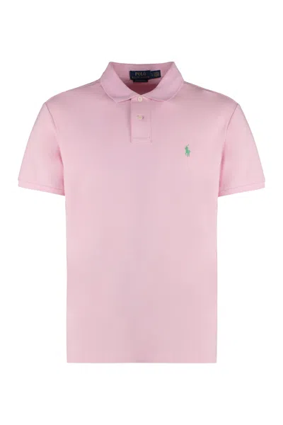 Polo Ralph Lauren Logo Embroidery Cotton-piqué Polo Shirt In Pink