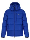 Polo Ralph Lauren Blue Polyester Down Jacket In Blue