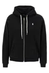 Polo Ralph Lauren Zip-up Hooded Sweatshirt With Kangaroo Pocket In Black
