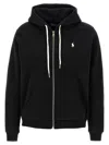 Polo Ralph Lauren Black Sweatshirt With Drawstring Hood And Pony Embroidery On The Front In Cotton Blend Woman In Black