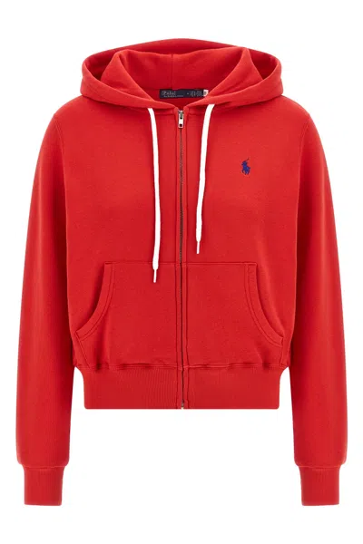 Polo Ralph Lauren Logo Embroidery Hoodie Sweatshirt Red