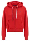 Polo Ralph Lauren Embroidered Logo Hooded Sweatshirt In Red