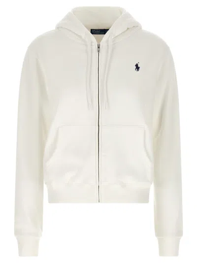 Polo Ralph Lauren Logo Embroidery Hoodie Sweatshirt White