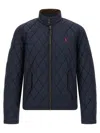 Polo Ralph Lauren Logo Embroidery Jacket Puffer Jackets Blue In Animal Print