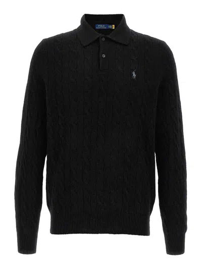 Polo Ralph Lauren Logo Embroidery Polo Shirt In Black