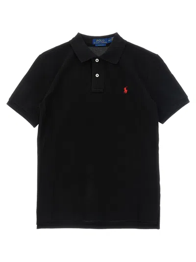 Polo Ralph Lauren Logo Embroidery Polo Shirt In Black