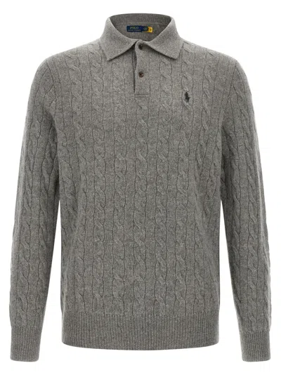 POLO RALPH LAUREN LOGO EMBROIDERY SHIRT POLO GRAY
