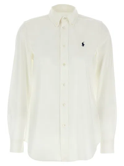 Polo Ralph Lauren Logo Embroidery Shirt Shirt And Blouse White In Neutral