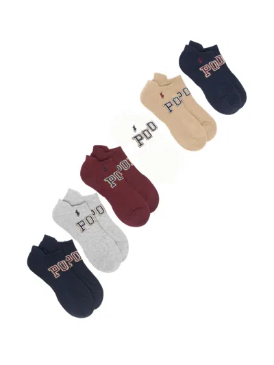 Polo Ralph Lauren Logo-embroidery Socks (pack Of Six) In Multi