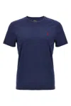 Polo Ralph Lauren Blue Crewneck T-shirt With Pony Embroidery On The Front In Purple