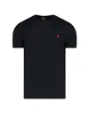 Polo Ralph Lauren Black Crewneck T-shirt With Pony Embroidery On The Front