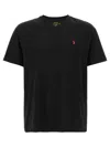Polo Ralph Lauren Black Crewneck T-shirt With Pony Embroidery On The Front In Black