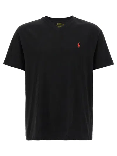 Polo Ralph Lauren Logo Embroidery T-shirt In Black
